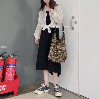 [B02] Túi đeo chéo da beo COOL (có sẵn/ảnh thật)
