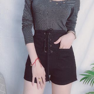 Quần đùi kaki đan dây