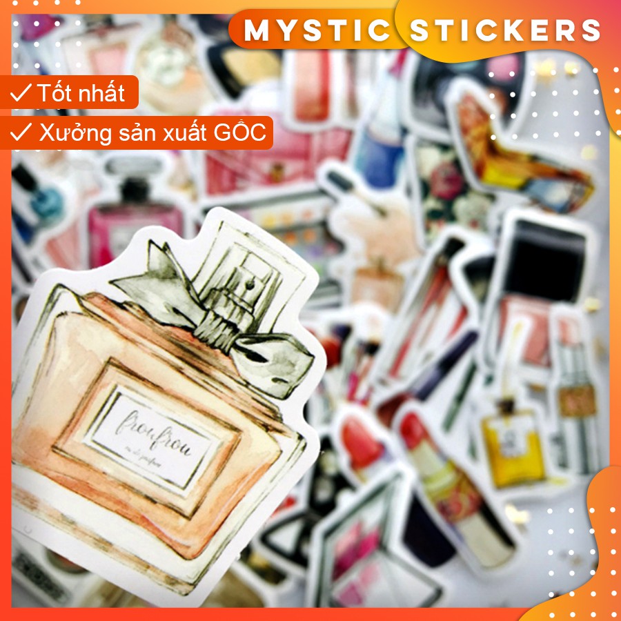 [MỸ PHẨM-RẺ VÔ ĐỊCH] Set 45 sticker chống nước size 3-5cm, dán điện thoại, sổ, bullet journal, xe máy, mũ bảo hiểm ...