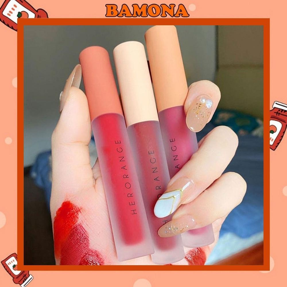 Son môi nhiều màu Bamona son nội địa trung có dưỡng HerOrange SS17