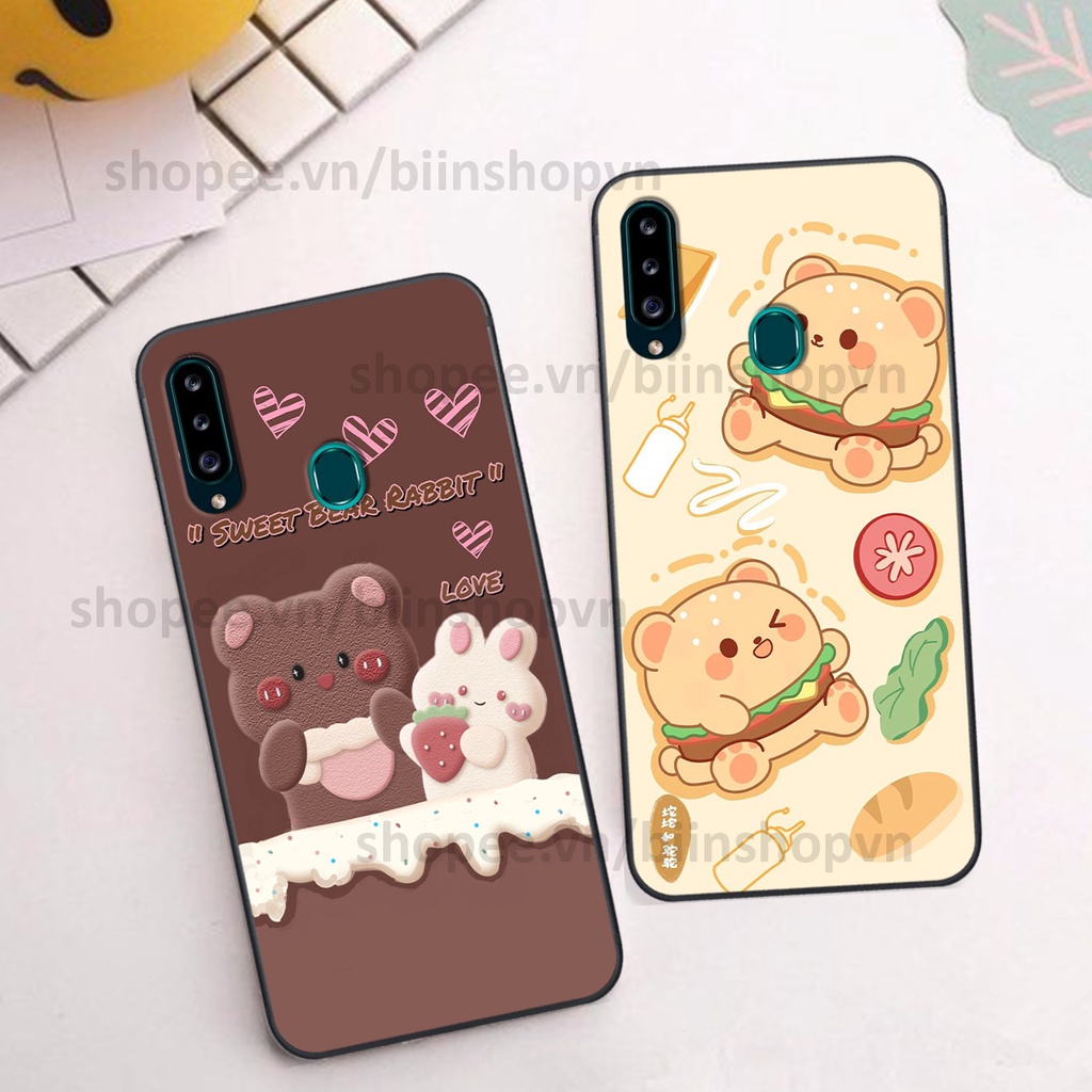 Ốp Samsung A20s in hình gấu chocolate kẹo ngọt siêu đẹp siêu xinh