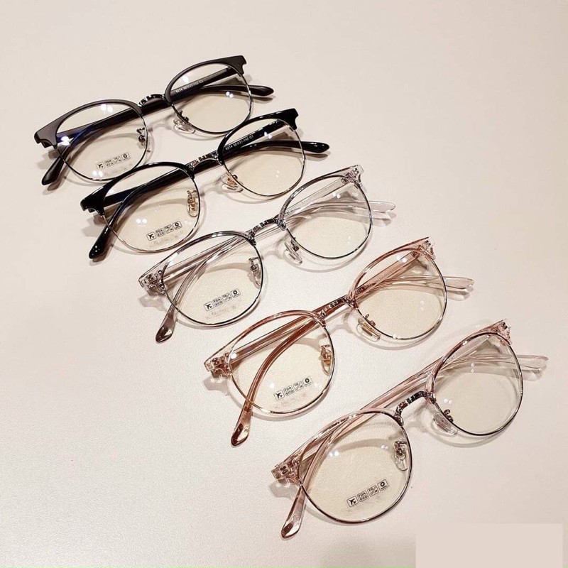 Gọng kính tròn nhựa dẻo phối kim loại hottrend