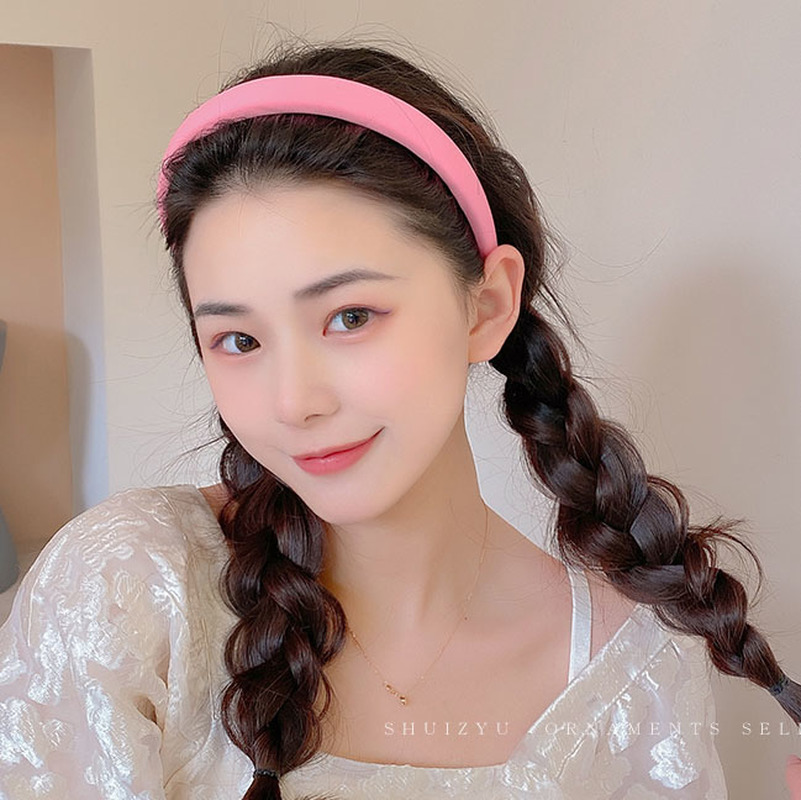 Băng đô xốp bản rộng màu sắc xinh xắn phong cách Hàn Quốc