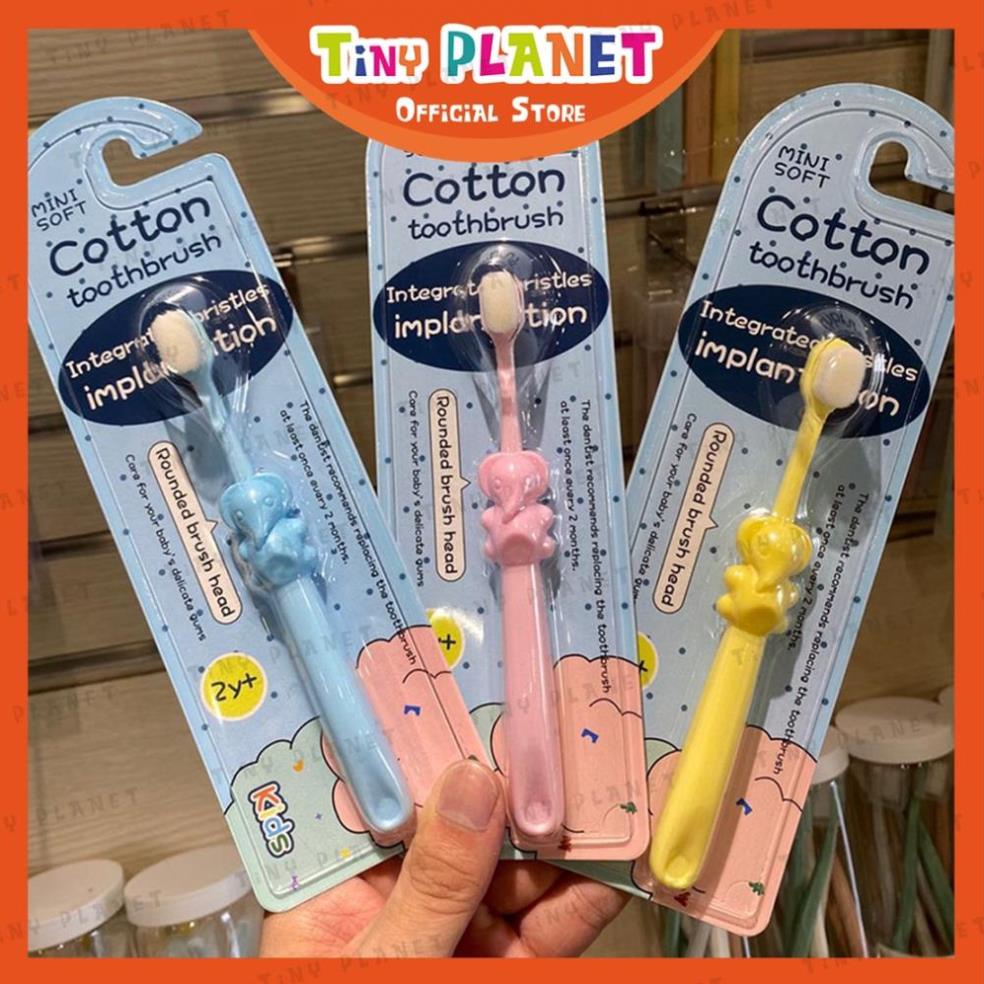 (quà tặng) (BC15075)]Bàn chải đánh răng lông cotton siêu mềm cho bé từ 2 tuổi Mini Soft PK Tkutrang
