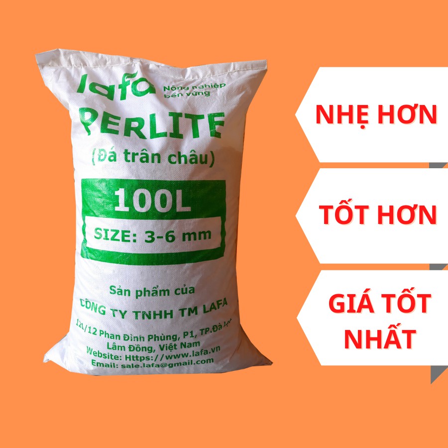 Đá Perlite (Đá Trân Châu)  giá thể giàu khoáng chất, ổn định cấu trúc đất, tăng độ tơi xốp trong đất, bao lớn