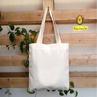 [COMBO 3 TÚI TOTE + TÚI CON ] VẢI CANVAS TRƠN TRẮNG ĐEN