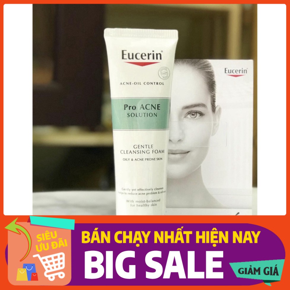 ✅[CHÍNH HÃNG] Sữa Rửa Mặt Cho Da Mụn Eucerin Pro Acne Solution Gentle Cleansing Foam 150g - Tạo Bọt Dịu Nhẹ