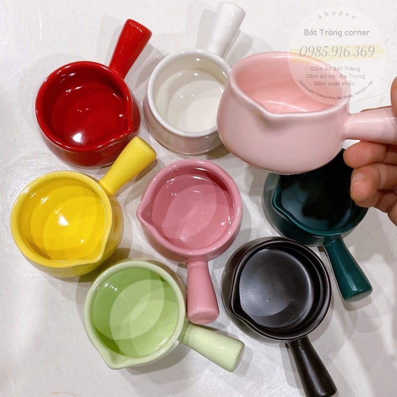 Tách rót sứ, hũ đựng nước sốt, gáo gia vị mini, chén đựng sữa đặc, nước đường, tương ớt decor bàn ăn, chén ăn dặm