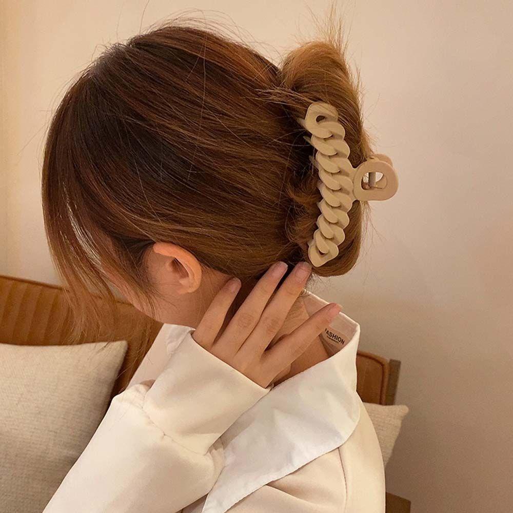 Kẹp Tóc Dạng Xoắn Màu Trơn Phong Cách Hàn Quốc Dễ Thương Cho Nữ