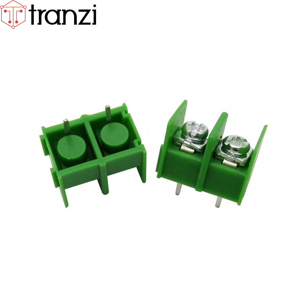 Cầu đấu 7.62mm KF762 7.62 2P chân cắm thẳng xanh - túi 10 cái