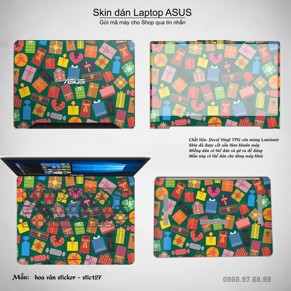 Skin dán Laptop Asus in hình Hoa văn sticker _nhiều mẫu 21 (inbox mã máy cho Shop)