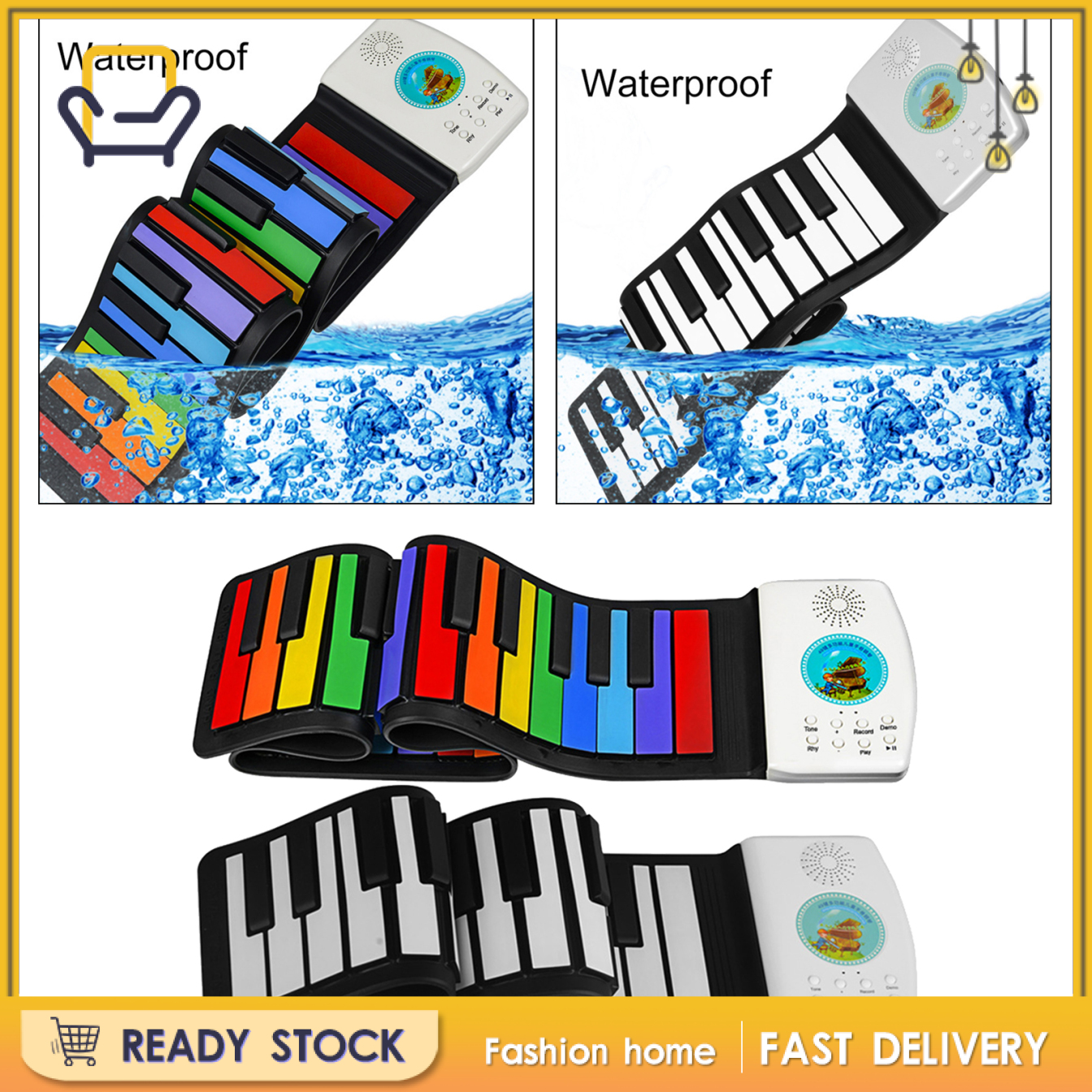 【Fashion home】Roll Up Piano Electric Digital Roll Up Keyboard Piano Gifts