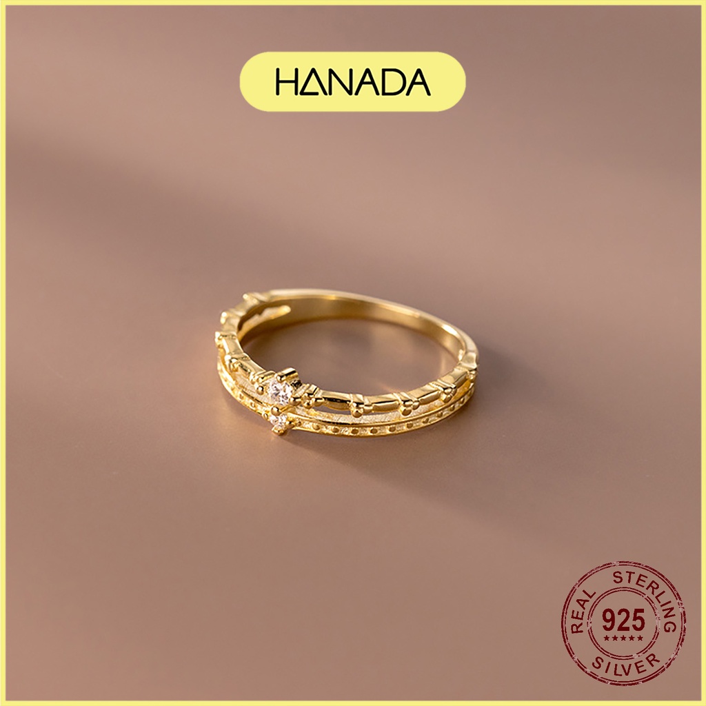 Nhẫn Bạc 925 Hanada Vương Miệng 2 Chiếc Đôi 0559 N6