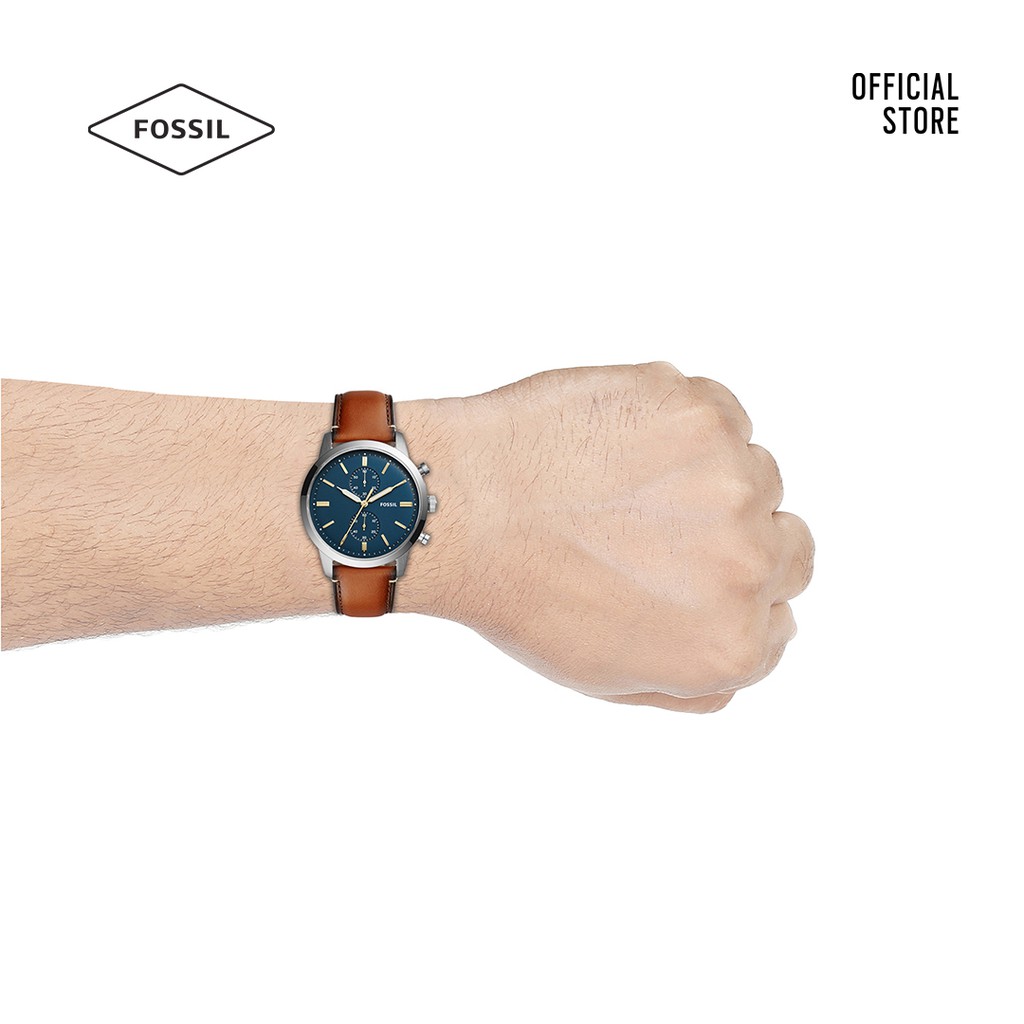 Đồng hồ Kim nam Fossil 44MM TOWNSMAN dây da FS5279 - màu nâu