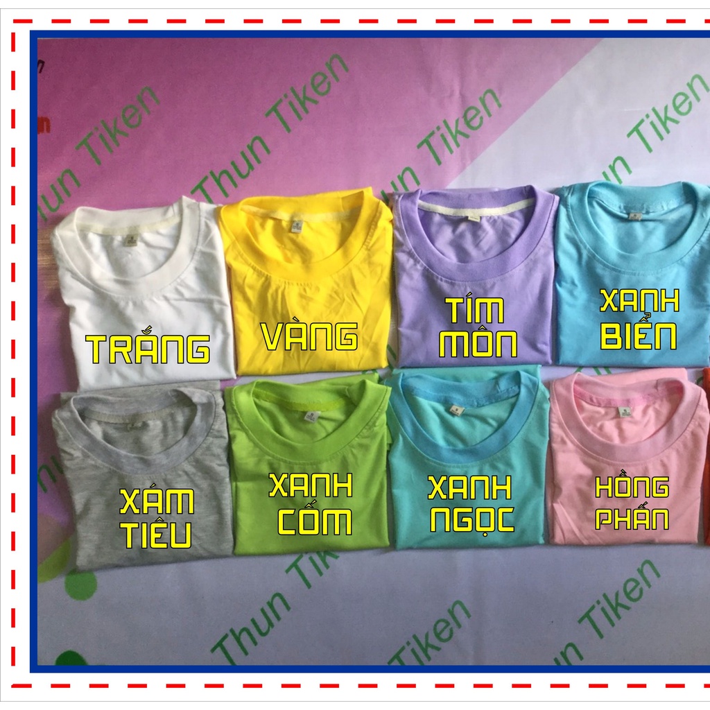 ÁO THUN TRƠN MÀU ĐỎ NAM NỮ THUN CO GIÃN MÀU XANH CỐM