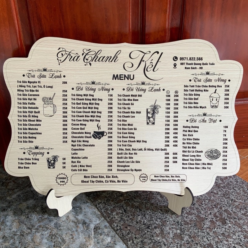 Menu Gỗ Thiết Kế Theo yêu cầu
