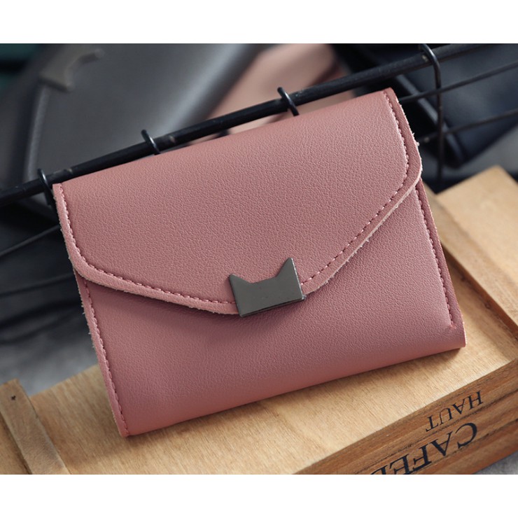 Ví cầm tay nữ- Ví ngắn nữ khoá mèo đáng yêu | BigBuy360 - bigbuy360.vn