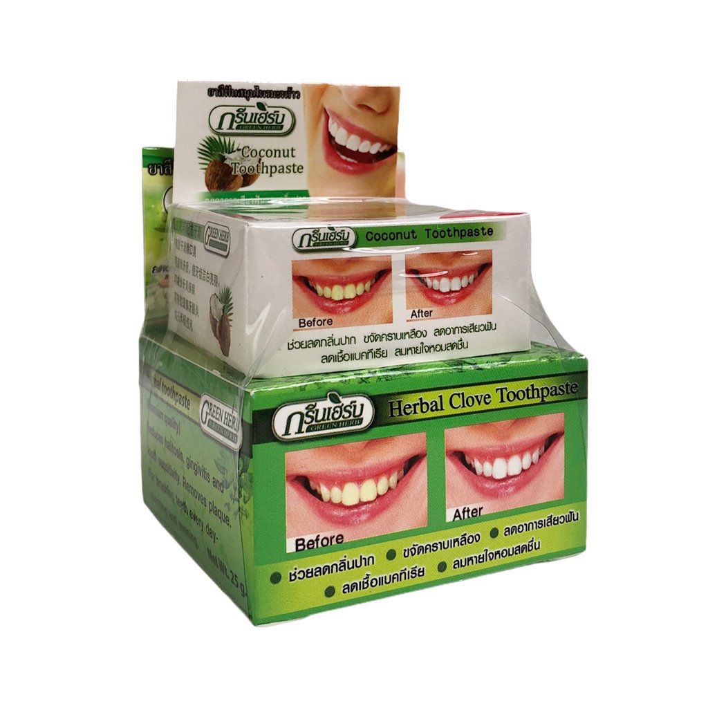 Kem Tẩy Trắng Răng Green Herb Herbal Clove Toothpaste - Green Herb Herbal Clove Toothpaste Thái Lan 25G