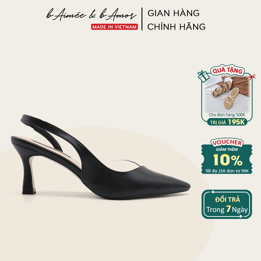 Giày Sandal cao gót 7p mũi nhọn đế nhọn bít mũi thời trang đi làm bAimée &amp; bAmor - MS1562 02