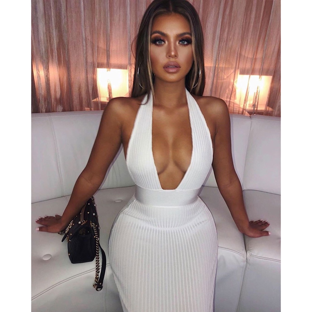 Đầm Len Tăm Sexyyy Ôm Body Phong Cách Sang Chảnh Gợi Cảm Thời Trang Châu Âu Mùa Hè 2022