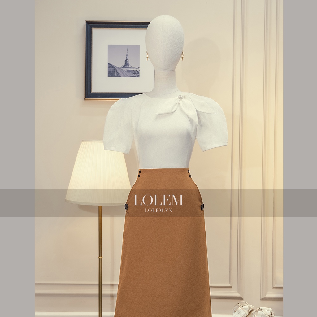 Chân váy công sở đẹp LOLEM Behind Store, chân váy bút chì đính khuy 2 túi dáng dài - Cva015