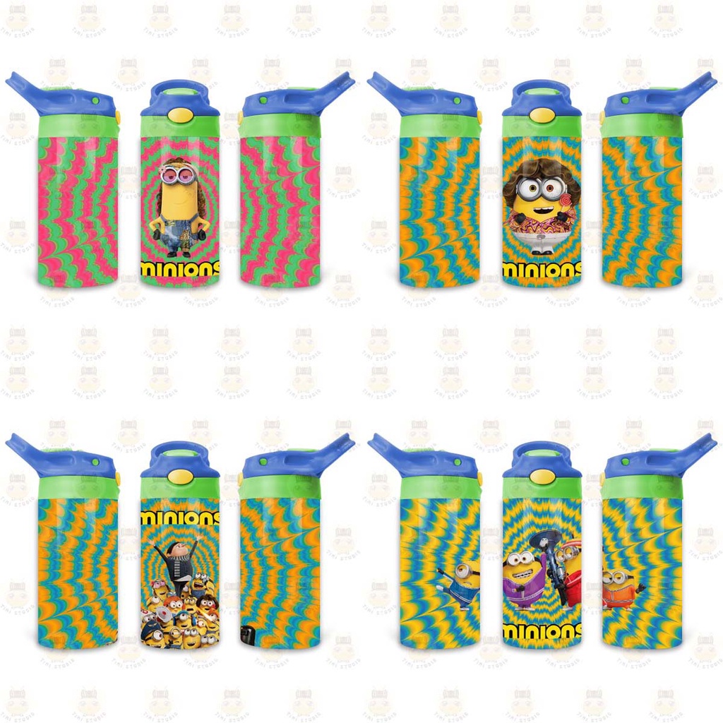 Bình Uống Nước Giữ Nhiệt Cho Bé Có Ống Hút Hình Minions - Tỉ Mỉ Studio - Mã 1507KT02
