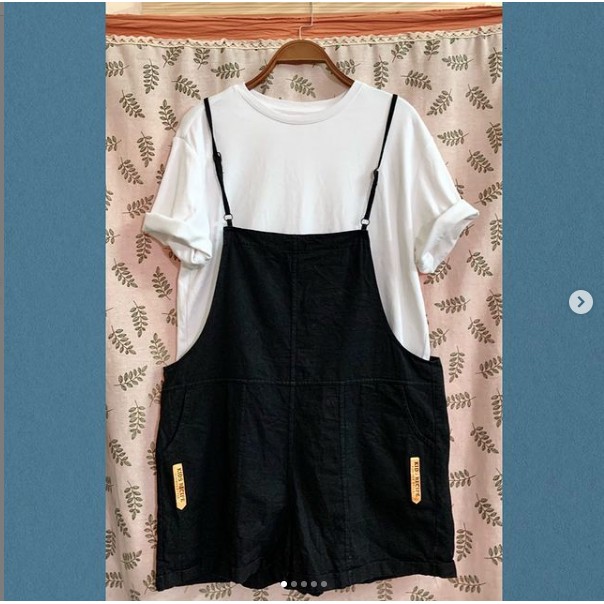 Yếm shorts style ulzzang màu đen second hand hàng tuyển cond cao