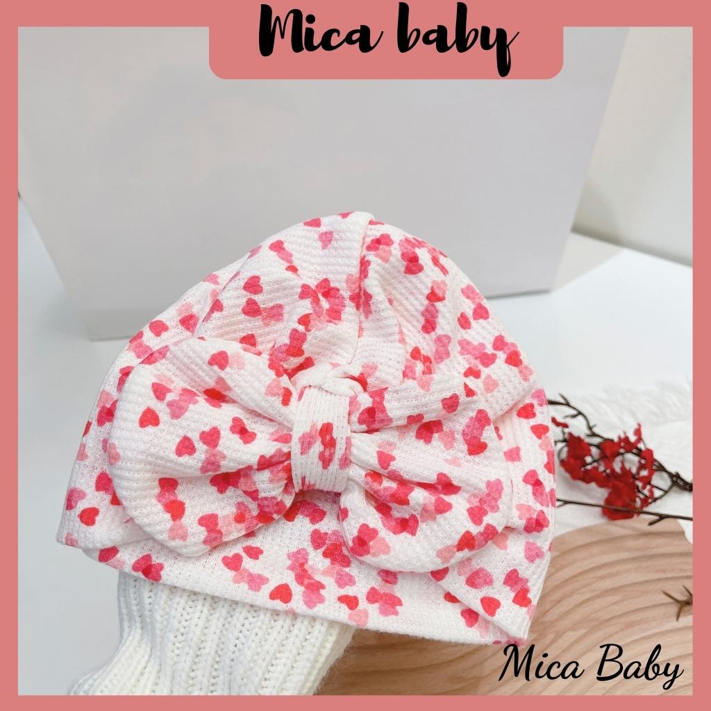Mũ nón turban thắt nơ hình tym đáng yêu cho bé gái 6-10kg Mica baby MTB75