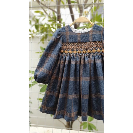 Váy smock chất thô tuýt si kẻ caro 2 màu