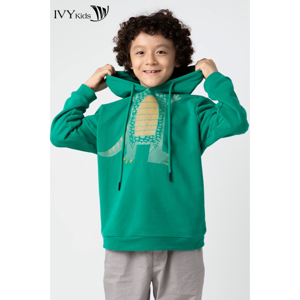 Áo hoodie khủng long bé trai IVY moda MS 59K1175