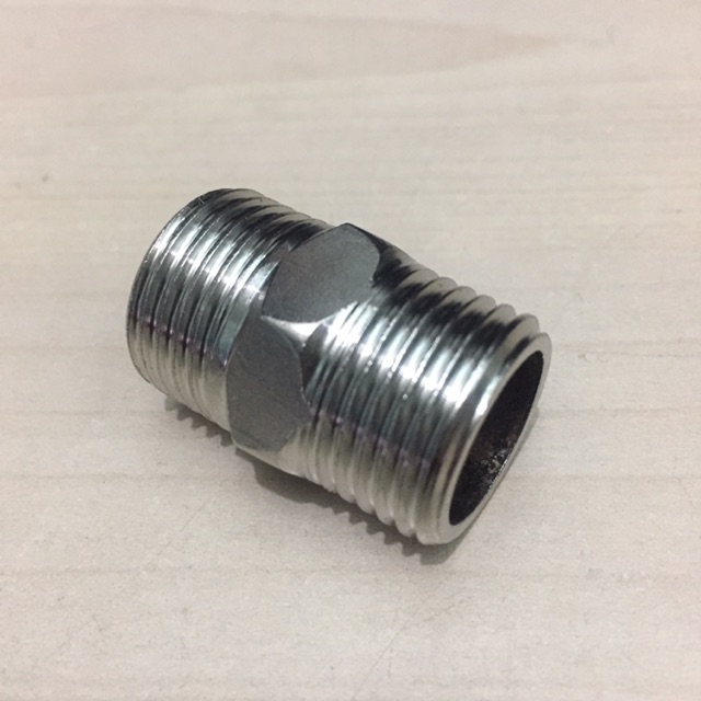 NỐI HAI ĐẦU REN,KÉP INOX PHI 21,27,27/21(1/2”,3/4)