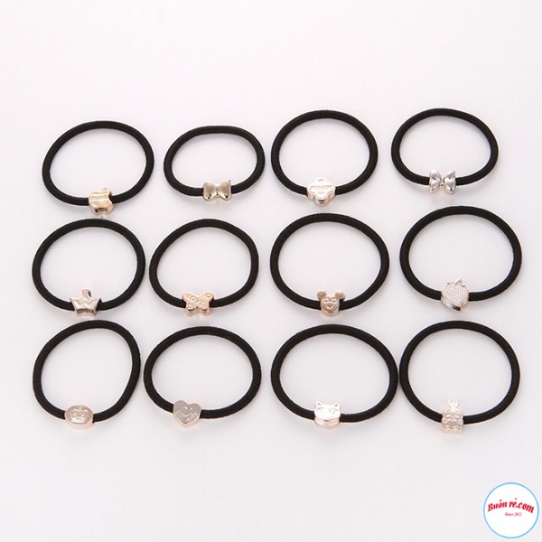 Sỉ 10 Chun Buộc Tóc Đen Dễ Thương