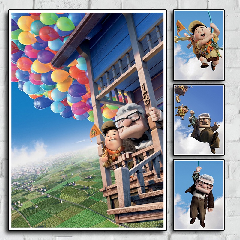 Phim 3D đầu tiên của Pixar Animation Studio "Up" Trang trí nội thất Poster giấy Kraft cổ điển