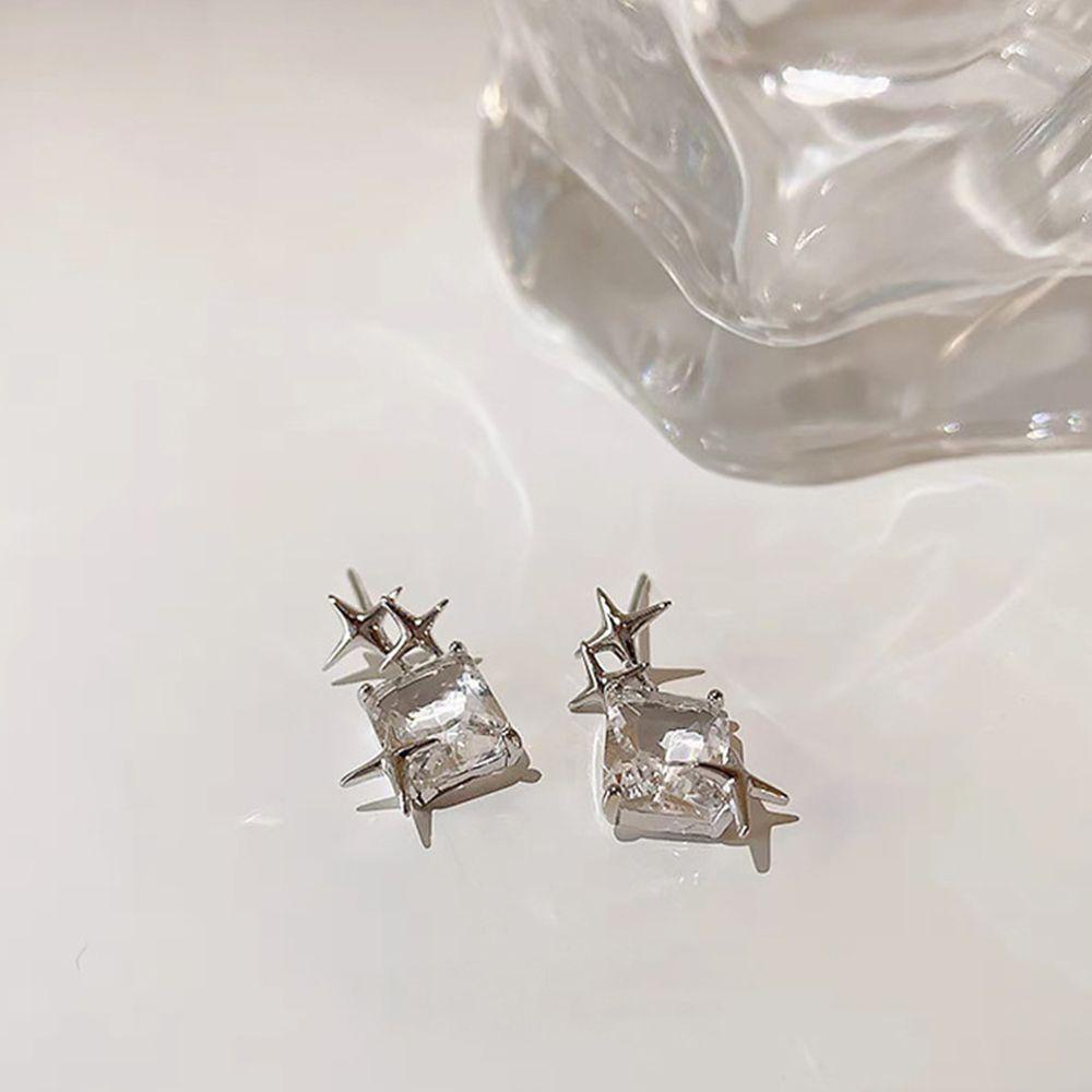 Bông Tai Hình Vuông Trong Suốt Độc Đáo Thời Trang Cho Nữ