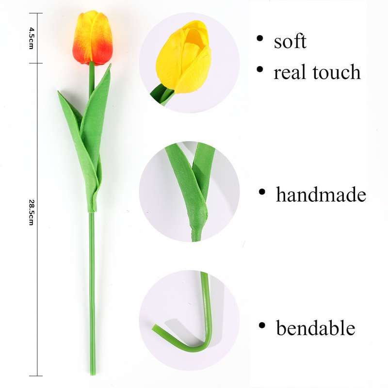 Set 10 Nhánh Hoa Tulip Giả Chất Liệu PU Dùng Để Trang Trí Nhà/Văn Phòng