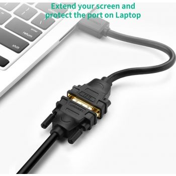 Cáp chuyển đổi HDMI dương sang DVI âm Ugreen 20136 gắn cho máy tính, màn hình, truyền hình