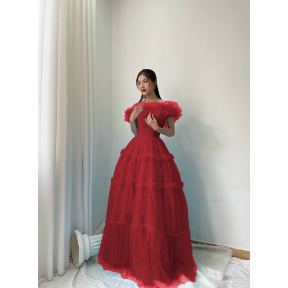 MS1288V ĐẦM MAXI DÚN TRỄ VAI full size S/M/L/XL