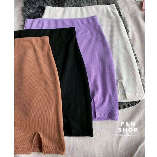 Chân váy xẻ 1 bên thun gân co dãn tốt (A15