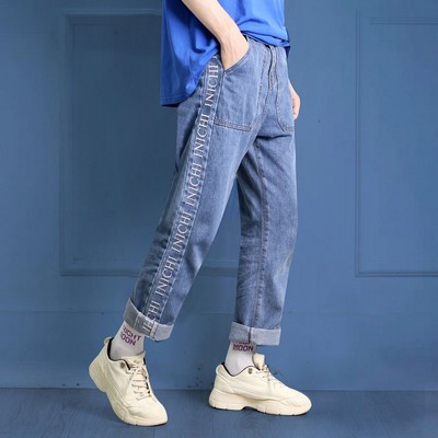 Quần jean Baggy nam INICHI Q1024 ống suông thêu sường