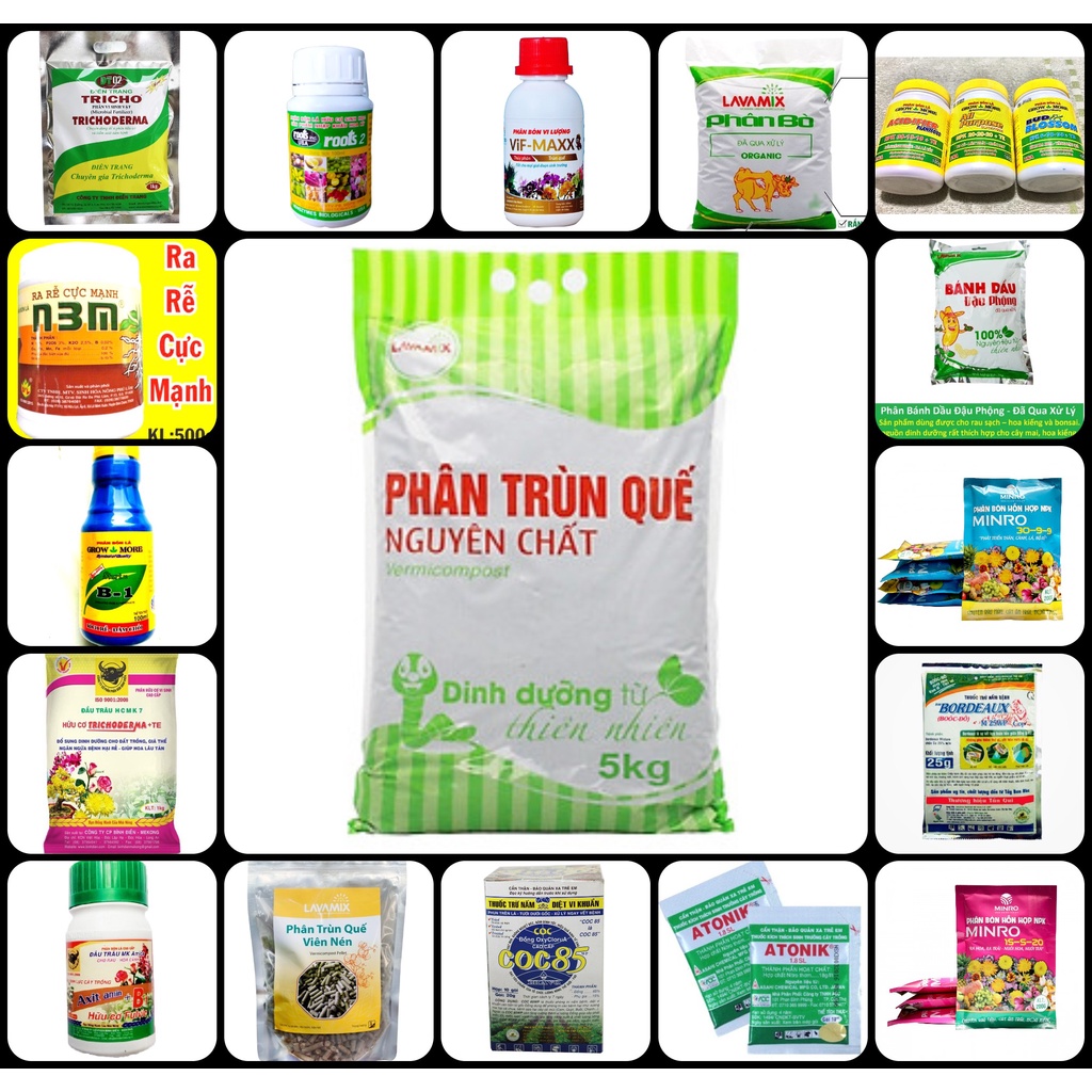 Trùn Quế Phân Hữu Cơ Tiện Lợi, Không Mùi Hôi - Phân Tự Nhiên túi 2kg