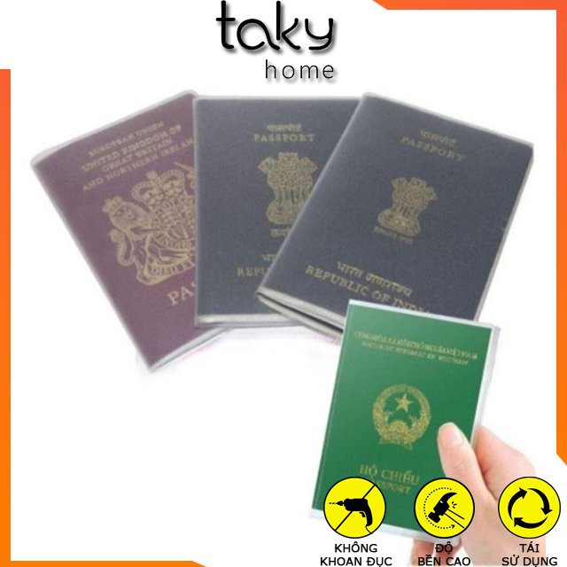 Bao Passport – Vỏ Bọc Hộ Chiếu - Ví Đựng Hộ Chiếu Dẻo Trong Suốt, Tiện Dụng, An Toàn Khi Đi Du Lịch. TakyHome 5310