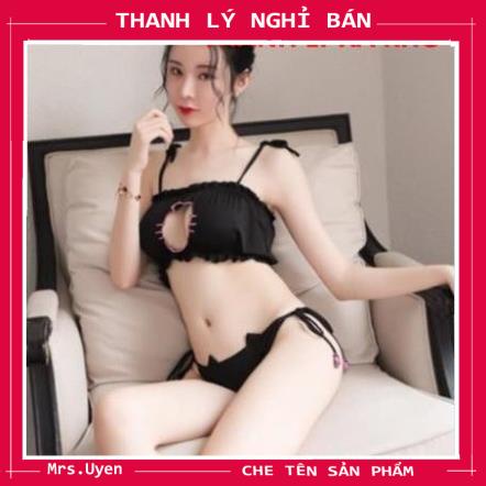 Bộ đồ ngủ cosplay full phụ kiện set miêu nữ sexy, bikini mèo đen gợi cảm, nóng bỏng, lolita chip | BigBuy360 - bigbuy360.vn