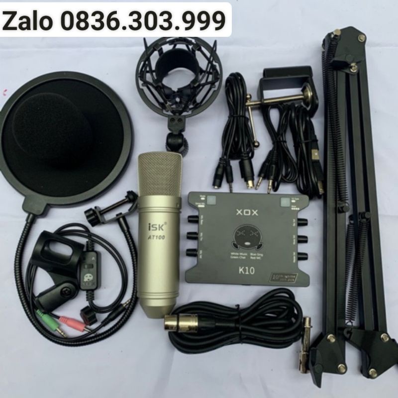 Bộ mic hát Isk at100 loại 1 kết hợp với k10 hát thu âm livestream cực hay