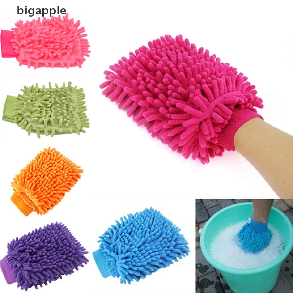 Găng tay vệ sinh xe hơi 2 trong 1 bằng sợi micro mềm mại chống trầy xước