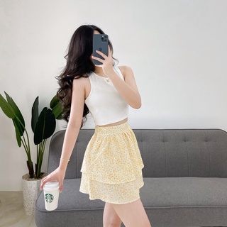 Chân váy hoa xếp ly zareen vaa35 vàng
