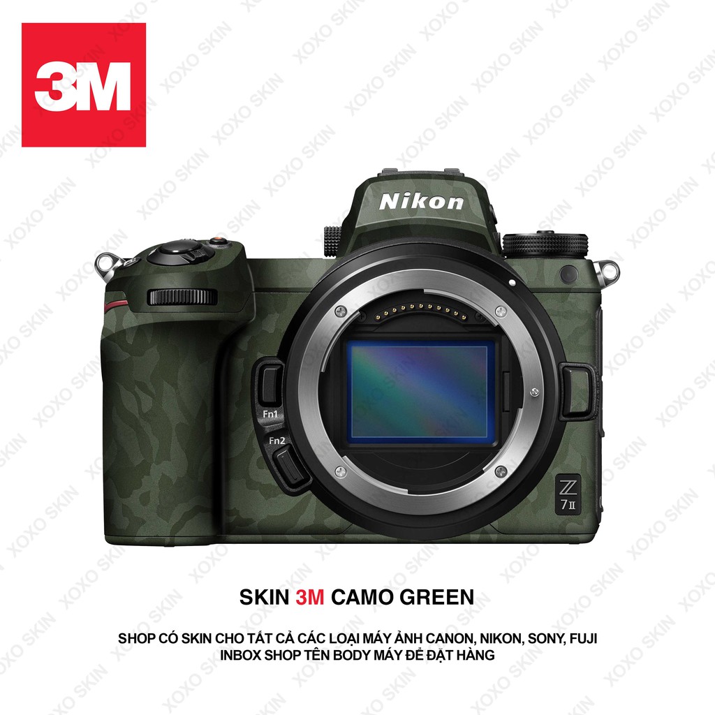 Miếng Dán Skin Máy Ảnh 3M Mẫu Camo Green Có Mẫu Skin Cho Sony, Canon, Nikon, Fuji