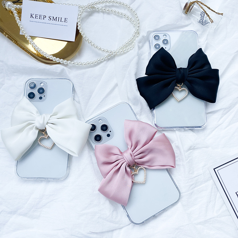 Ốp lưng trong suốt hình nơ cho IPhone 12mini 11/12 Pro Max/8 Plus/12 Mini/7/8/X/XsMax | BigBuy360 - bigbuy360.vn