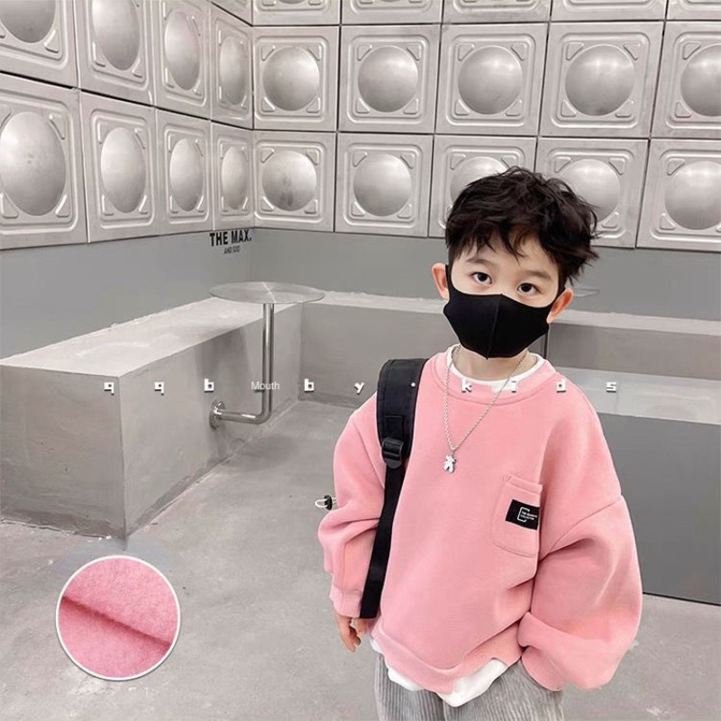 Áo Sweater Dày Dặn Giữ Ấm Màu Hồng Thời Trang Thu Đông Cho Bé Trai Và Gái