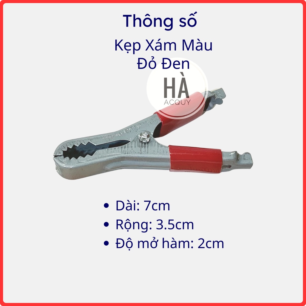 Kẹp AcQuy Cá Sấu Xám Màu Đỏ Đen 30A - 10 cặp