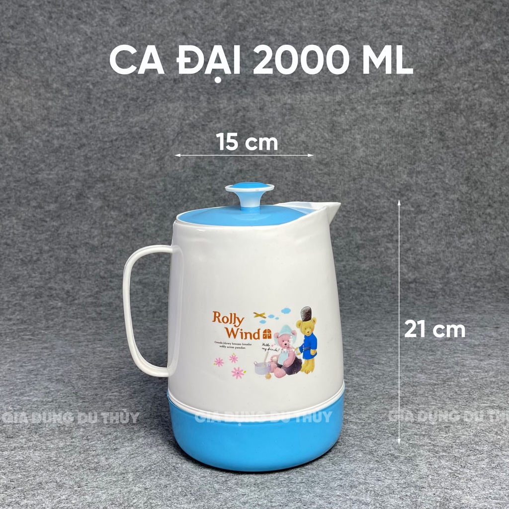 Ca giữ nhiệt dung tích 1000ml-1500ml-2000ml, ca đựng trà đá quán ăn nhựa PP chính phẩm của tổng kho gia dụng Du Thủy